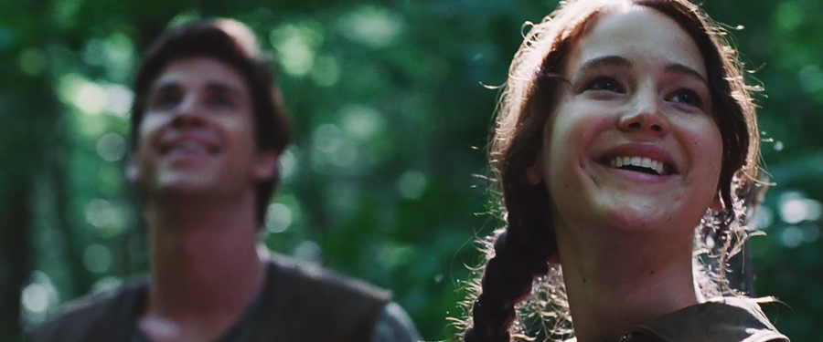 the hunger games katniss gale smiling